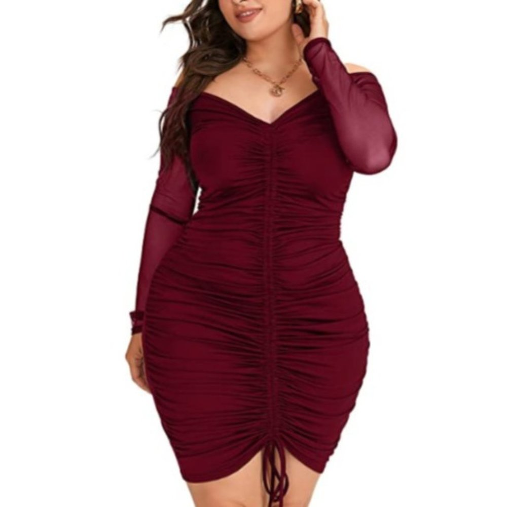 Plus Size Off Shoulder Party Dress